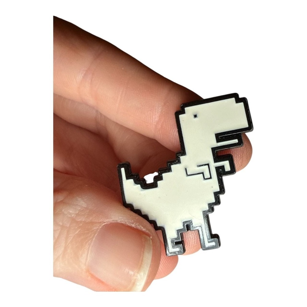 Google Chrome Offline Dinosaur Game T-Rex Enamel Lapel Pin Badge